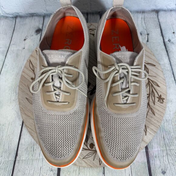 Cole Haan Zerogrand Omni Lace Up Sneaker Mens Size 11.5 Beige Knit Preppy Shoes main image 7